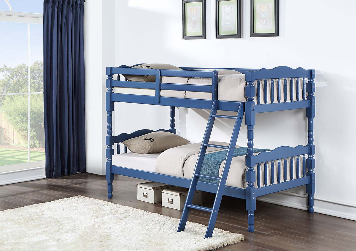 ACME Homestead Dark Blue Finish Homestead Twin/Twin Bunk Bed Model BD00865