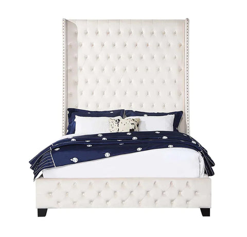 Fabrice Beige Velvet Queen Bed Model BD00965Q By ACME Furniture