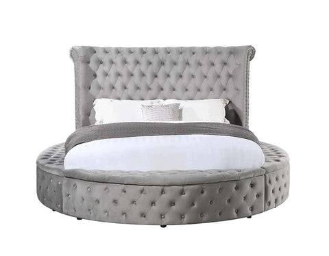 Gaiva Gray Velvet Queen Bed Model BD00967Q By ACME Furniture