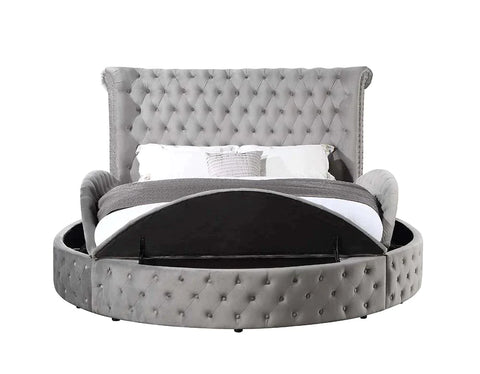 Gaiva Gray Velvet Queen Bed Model BD00967Q By ACME Furniture