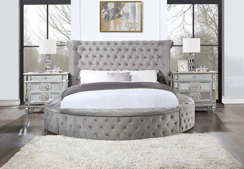 Gaiva Gray Velvet Queen Bed Model BD00967Q By ACME Furniture