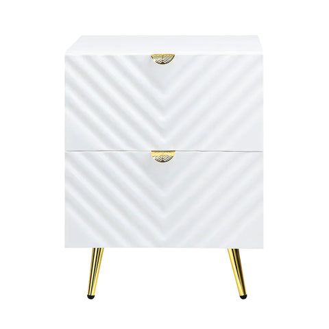 Gaines White High Gloss Finish Nightstand Model BD01035 By ACME Furniture
