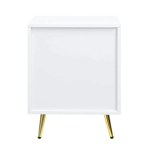 Gaines White High Gloss Finish Nightstand Model BD01035 By ACME Furniture