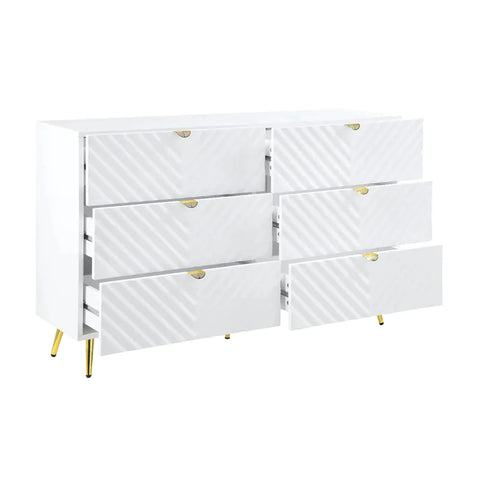 Gaines White High Gloss Finish Dresser Model BD01037 By ACME Furniture