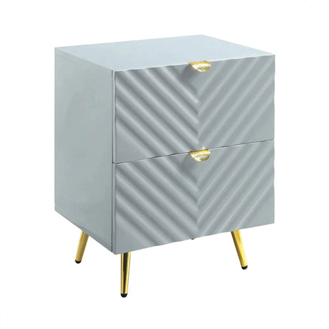 Gaines Gray High Gloss Finish Nightstand Model BD01041 By ACME Furniture