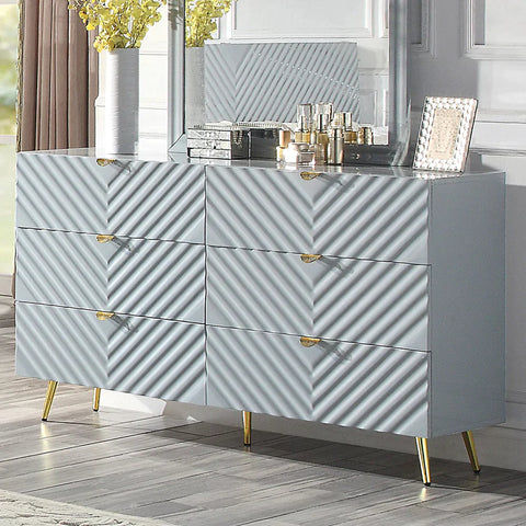 Gaines Gray High Gloss Finish Dresser Model BD01043 By ACME Furniture