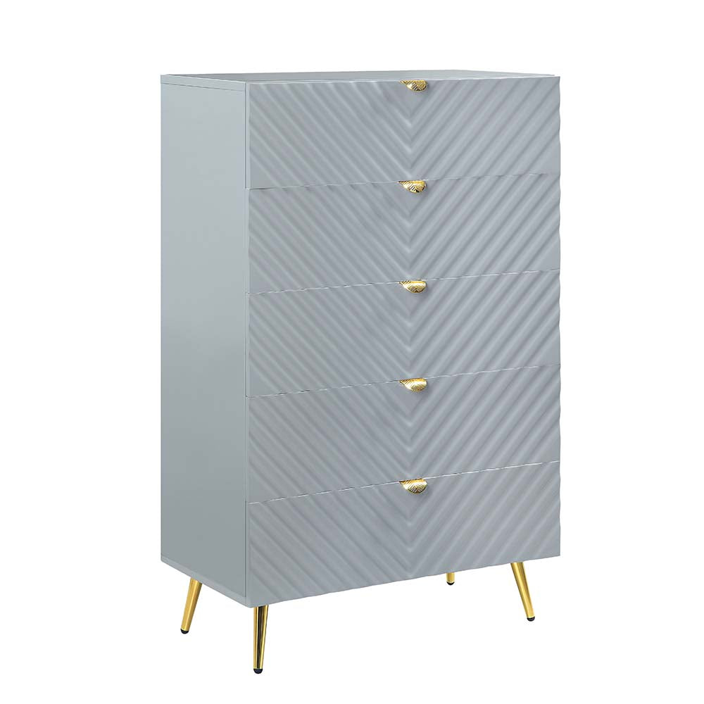 ACME Gaines Gray High Gloss Finish Gaines Chest Model BD01044