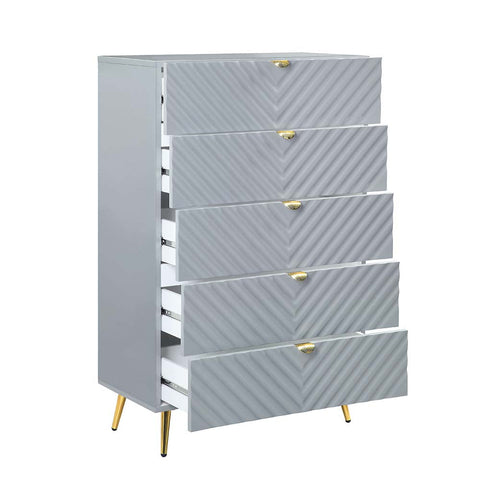 ACME Gaines Gray High Gloss Finish Gaines Chest Model BD01044