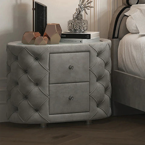 Perine Gray Velvet Nightstand Model BD01063 By ACME Furniture