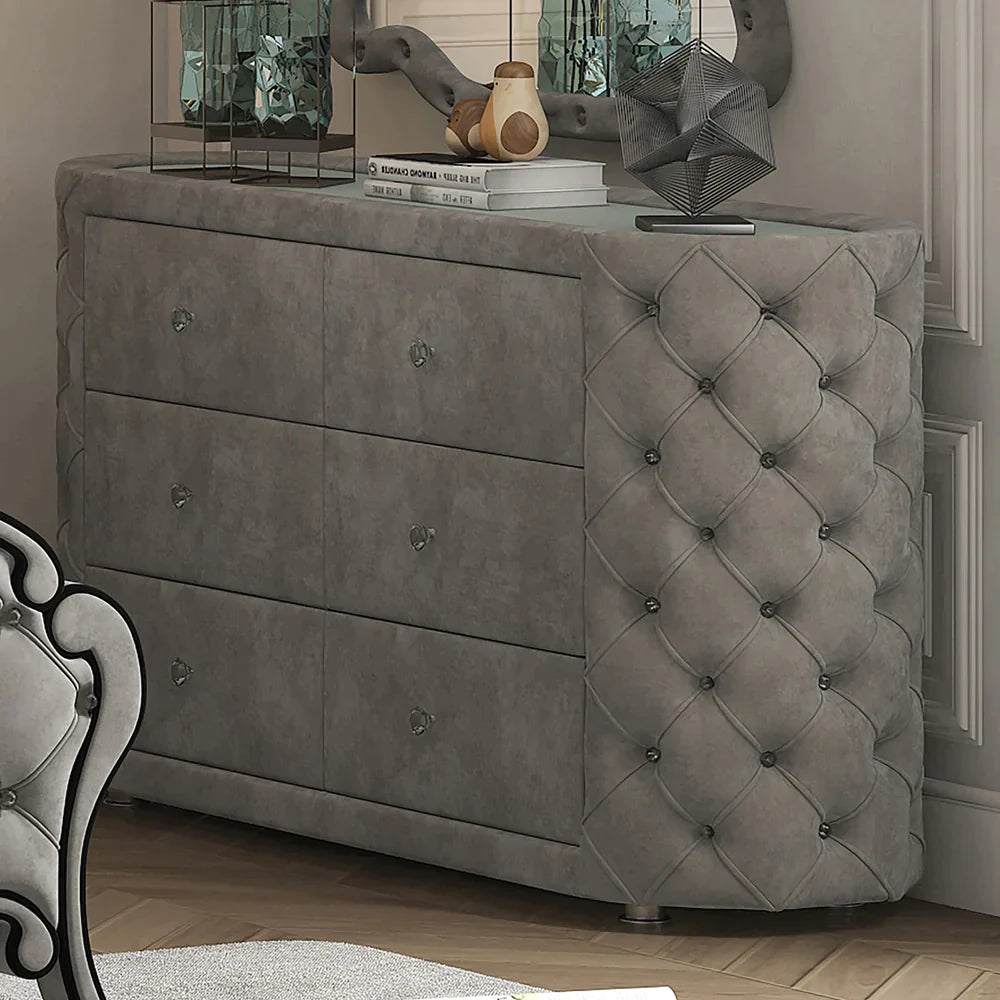 Perine Gray Velvet Dresser Model BD01065 By ACME Furniture