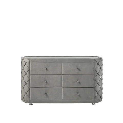 Perine Gray Velvet Dresser Model BD01065 By ACME Furniture