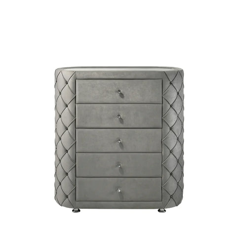 Perine Gray Velvet Chest Model BD01066 By ACME Furniture