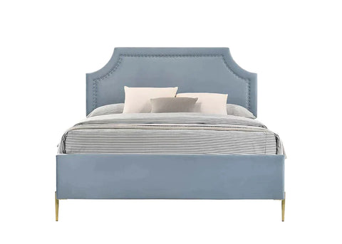 Milla Light Blue Velvet Queen Bed Model BD01181Q By ACME Furniture