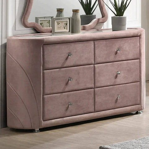 Salonia Pink Velvet Dresser Model BD01186 By ACME Furniture