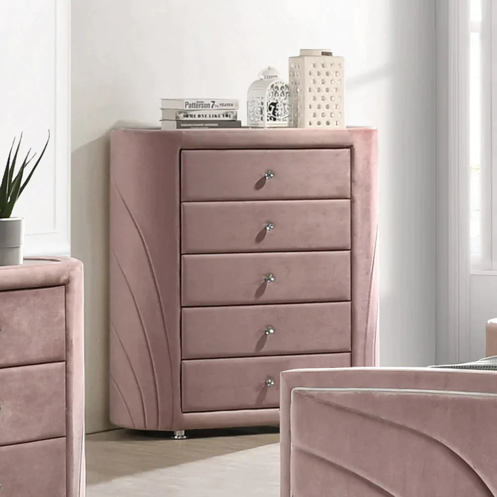 Salonia Pink Velvet Chest Model BD01187 By ACME Furniture