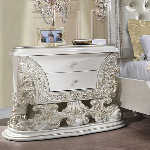 Adara Antique White Finish Nightstand Model BD01249 By ACME Furniture