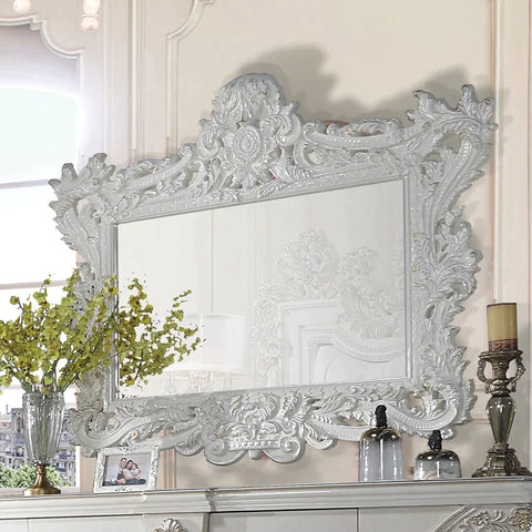 Adara Antique White Finish Mirror Model BD01250 By ACME Furniture