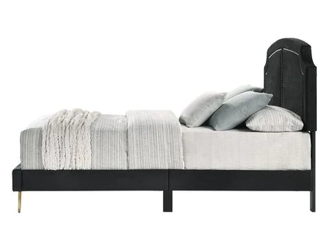 Zeena Black Velvet Eastern King Bed Model BD01271EK By ACME Furniture