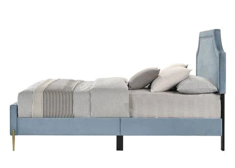 Milla Light Blue Velvet Eastern King Bed Model BD01272EK By ACME Furniture