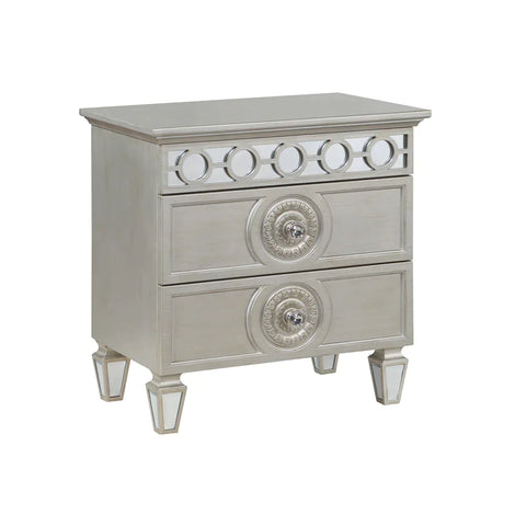 Varian Silver & Mirrored Finish Nightstand Model BD01280 By ACME Furniture