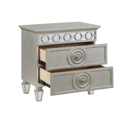 Varian Silver & Mirrored Finish Nightstand Model BD01280 By ACME Furniture