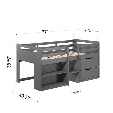 ACME Fabiana Gray Finish Fabiana Twin Loft Bed  Model BD01375