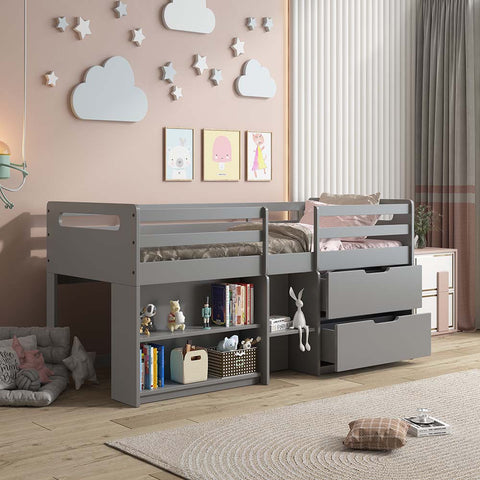 ACME Fabiana Gray Finish Fabiana Twin Loft Bed  Model BD01375