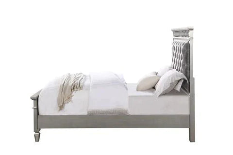 Varian Gray Velvet, Silver & Mirrored Finish Full Bed Model BD01411F By ACME Furniture