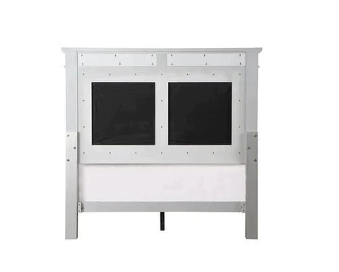 Varian Gray Velvet, Silver & Mirrored Finish Full Bed Model BD01411F By ACME Furniture