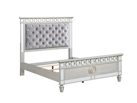 Varian Gray Velvet, Silver & Mirrored Finish Full Bed Model BD01411F By ACME Furniture