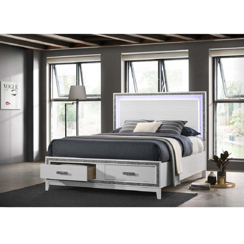 ACME Haiden LED & White Finish Haiden Queen Bed Model BD01425Q