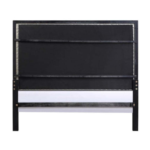 ACME Nicola Silver PU & Black Finish Nicola Eastern King Bed Model BD01426EK