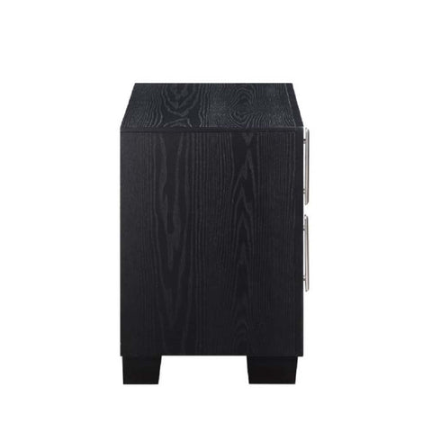 ACME Nicola Silver PU & Black Finish Nicola Nightstand Model BD01428