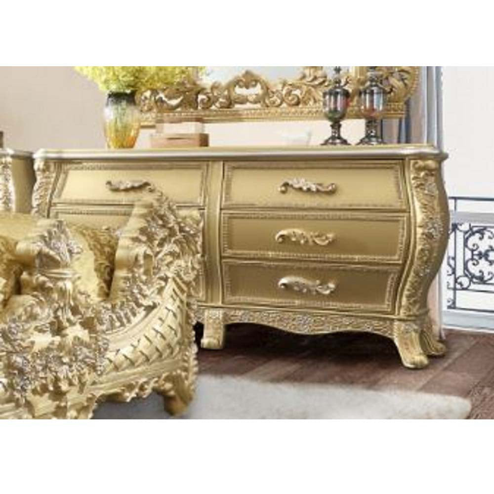 ACME Cabriole Gold Finish Cabriole Dresser Model BD01466