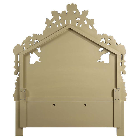 ACME Bernadette White PU & Gold Finish Bernadette Eastern King Bed Model BD01474EK