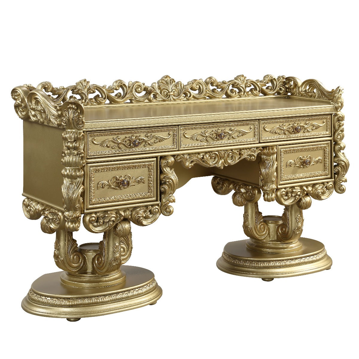 ACME Bernadette Gold Finish Bernadette Vanity Desk Model BD01477