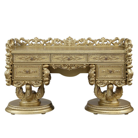 ACME Bernadette Gold Finish Bernadette Vanity Desk Model BD01477