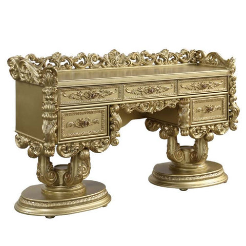 ACME Bernadette Gold Finish Bernadette Vanity Desk Model BD01477