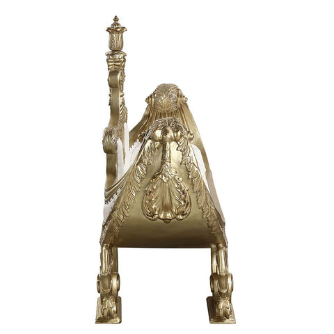 ACME Bernadette White PU & Gold Finish Bernadette Bench Model BD01480