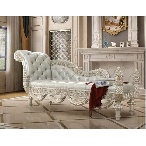 ACME Sandoval Beige PU & Champagne Finish Sandoval Bench Model BD01492