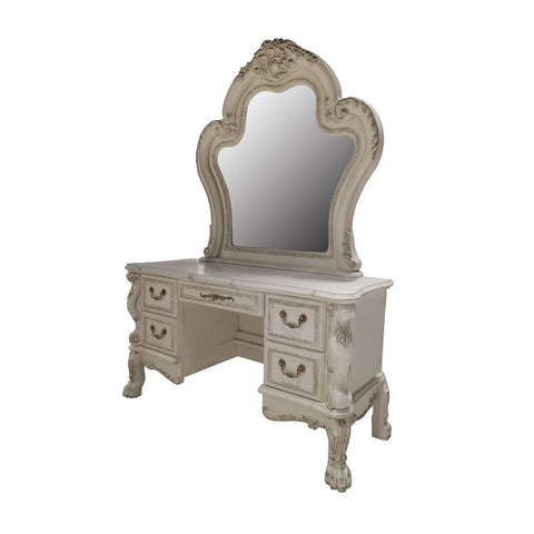 ACME Dresden Bone White Finish Dresden  Mirror Model BD01676