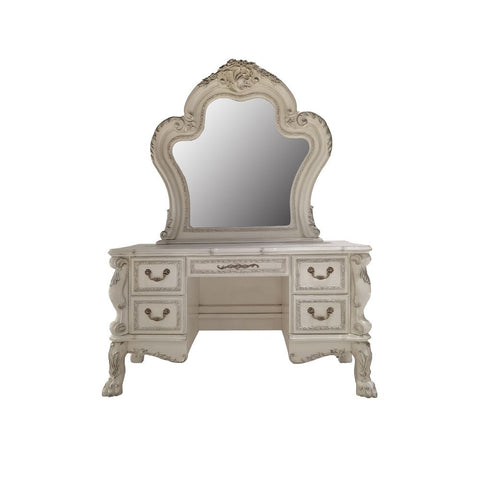ACME Dresden Bone White Finish Dresden  Vanity Desk Model BD01678