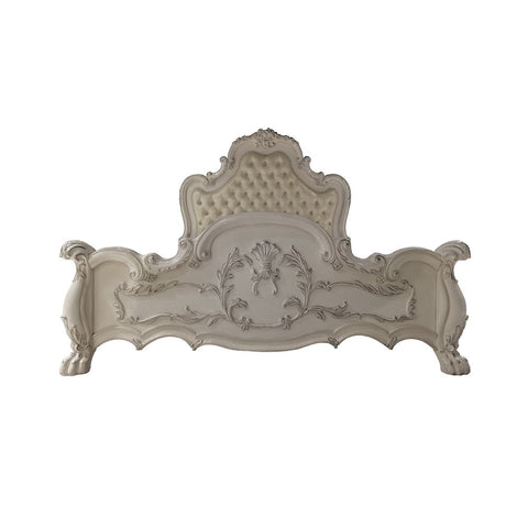 ACME Dresden PU & Bone White Finish Dresden  California King Bed Model BD01680CK