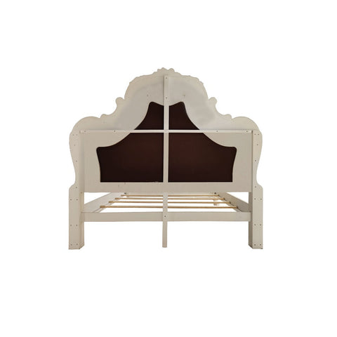 ACME Dresden PU & Bone White Finish Dresden  California King Bed Model BD01680CK