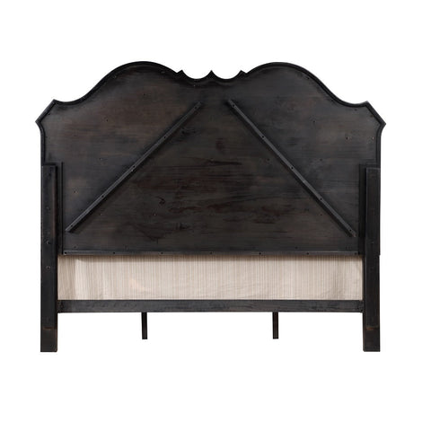 ACME Chelmsford Beige Fabric Antique Black California King Bed Model BD02294CK