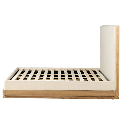 ACME Zoey Beige Fabric Oak Queen Bed Model BD04852Q