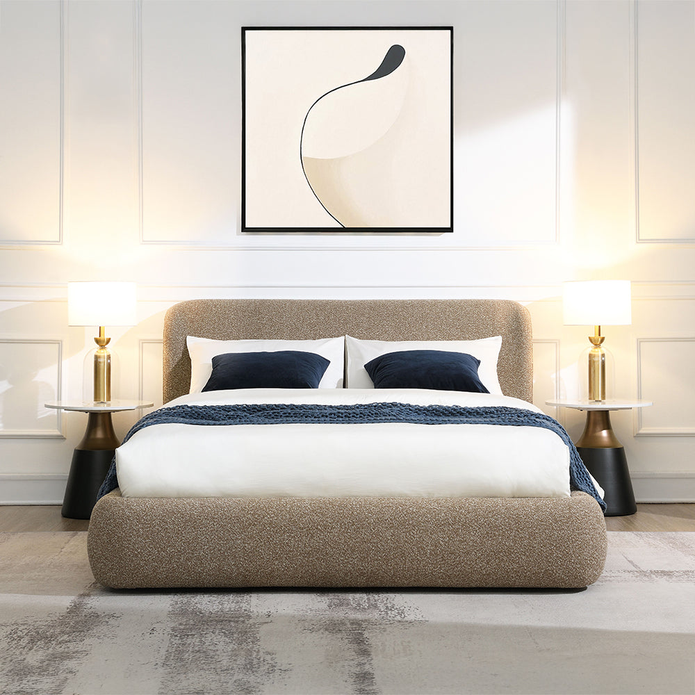 ACME Erica Dark Beige Tweed Queen Bed Model BD05442Q