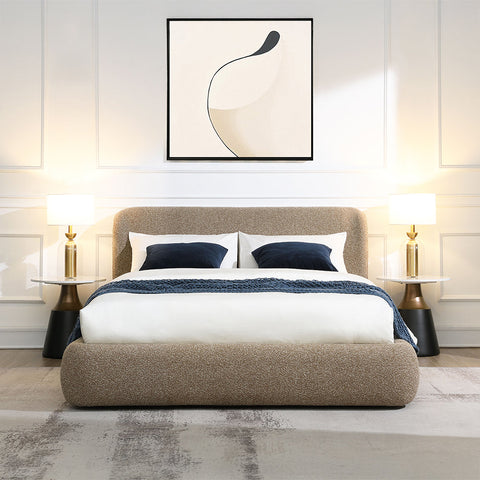ACME Erica Dark Beige Tweed Queen Bed Model BD05442Q