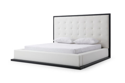 Queen Modrest Beth Modern Wenge & White Leatherette Bed Model VGVCBD1106-WNGWHT-Q