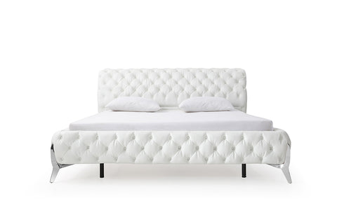Eastern King Modrest Legend Modern White Bonded Leather Bed Model VGVCBD8111-WHT-EK